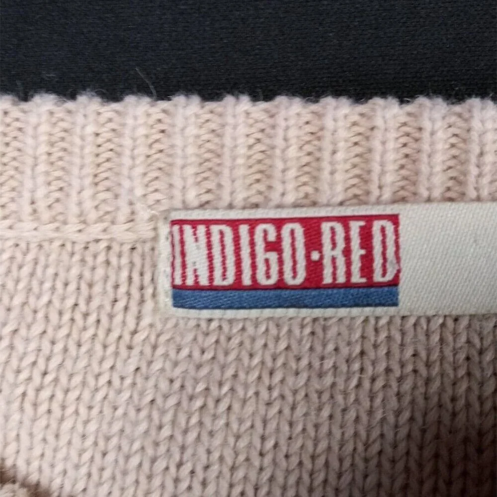 INDIGO RED Lux Industrial Linen Knit Sweater Shirt MEN XL Embroidered logo - Picture 9 of 12